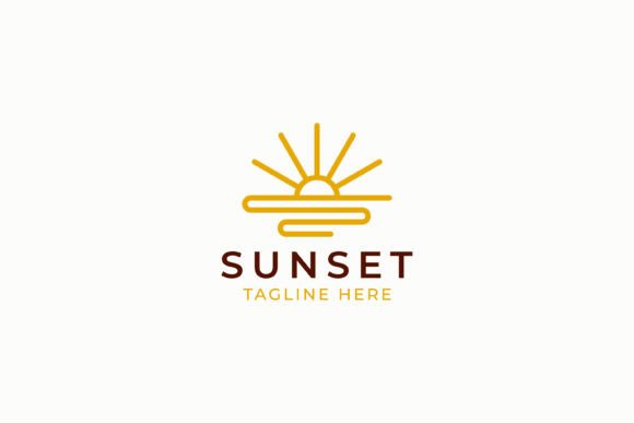 Beach Sunset Logo: Ocean Waves & Tropical Vibes
