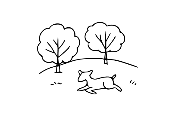 Deer in Field Clip Art