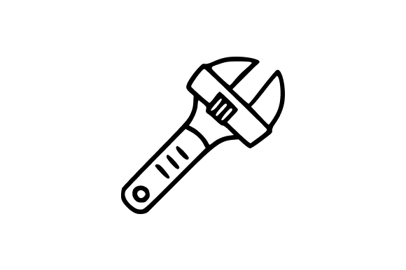Large Adjustable Wrench Line Art: A Versatile Design Asset for Creatives