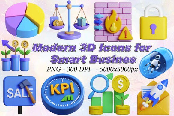 Modern 3D Icons for Smart Business