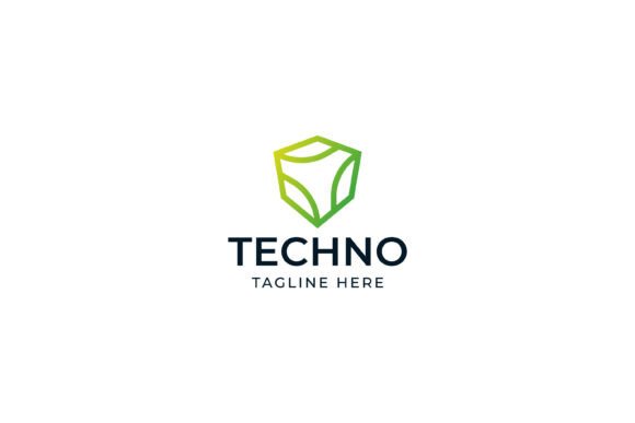 Modern Shield Logo Tech Secure Digital