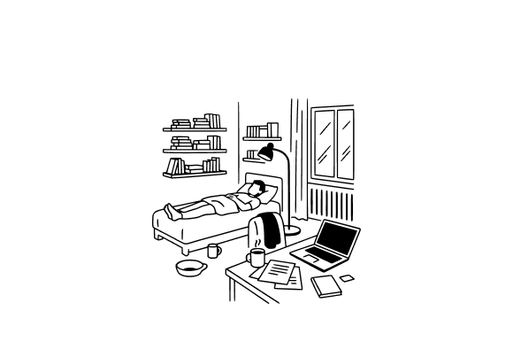 Person Relaxing in Bed with Books: A Versatile Visual Asset for Designers and Creators