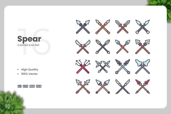Spear Colored Icons for Every Creative Need