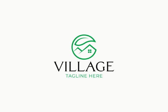 Village House Logo Green Nature